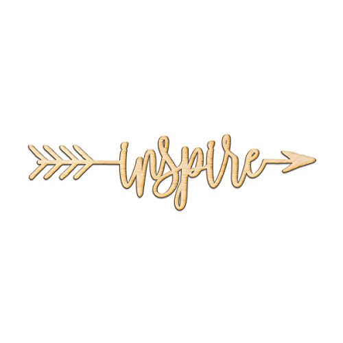 Inspire Right Arrow Wood Sign Home Decor Wall Art Hanging Rustic Unfinished 18" x 5" - WoodArtSupply