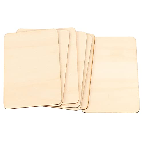 HOIGON 50 PCS Rectangle Unfinished Wood Pieces, 4 x 6 Inch Blank Basswood Wooden Sheets Wooden Cutout for Crafts, DIY, Painting