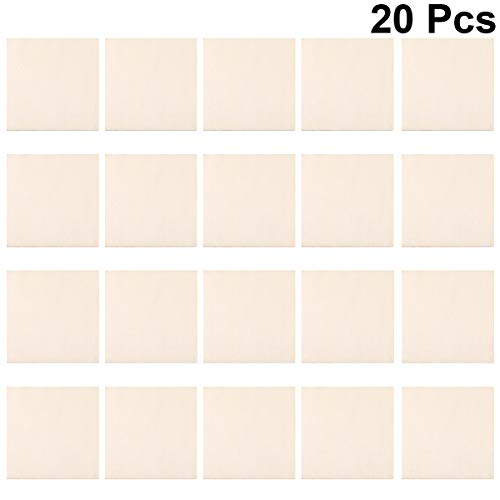 Healifty 20pcs Unfinished Wood Crafts Wooden Square Cutouts Unfinished Wood Squares Wooden Chips for Crafts Homemade Ornaments Wood Craft Slices Wood Healifty