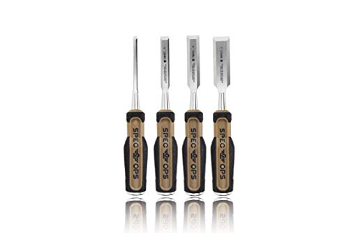 Spec Ops Tools Wood Chisel Set with High-Carbon Steel Blades, Shock-Absorbing Grip, 4-Piece, 3% Donated to Veterans Spec Ops