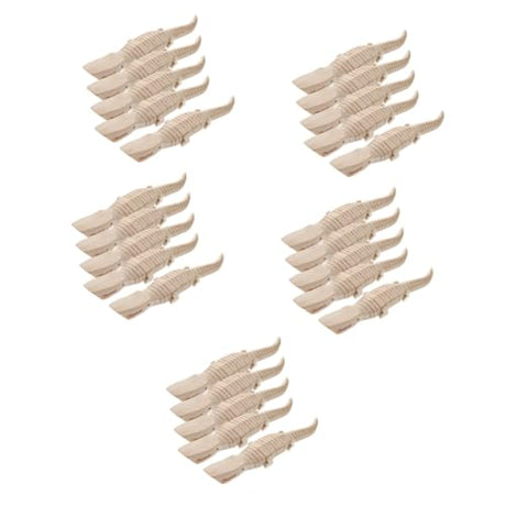 TOYANDONA 25 pcs Jungle Animal Figures Wiggle Crocodile Toy Wood Crocodile Model Blank Crocodile Toy DIY Wood Toy Painting Crocodile Figurine Blank TOYANDONA