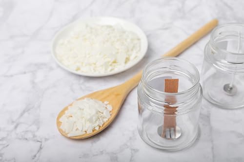 Beesworks Wooden Candle Wicks | 100 pcs Wooden Candle Wicks 5.1 x 0.5 inch | 100% Natural Smokeless Crackling Wooden Candle Wicks with Iron Standers BEESWORKS