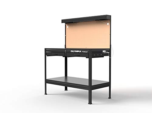 Olympia Tools Multipurpose Workbench with Light, 87-883-917 , Black - WoodArtSupply