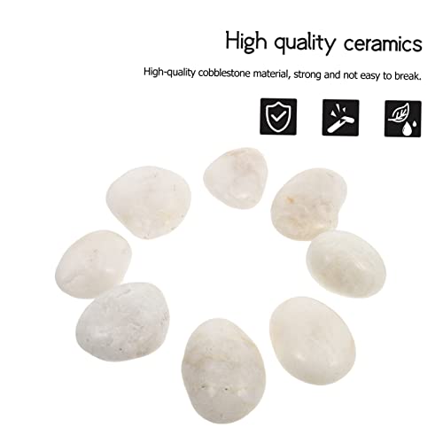 EXCEART 8pcs Painting Stone White Decor River Rocks Smooth Painting Rocks Painting Kindness Rocks Bundle River Kids Decor Painting Pebbles EXCEART