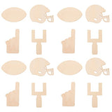 Football Ornament Football Ornament 40pcs Unfinished Wood Shape Football Theme Football Helmet Shaped Wood Slices Blank Football Cutout for DIY Craft EXCEART