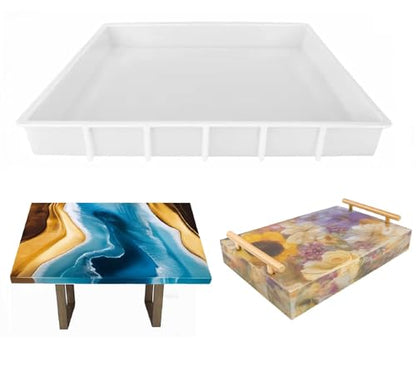 Silicone Epoxy Mold 16 * 12 Inches Large Deep Resin Mold for Cutting Board, River Table, Tray, Coffee Table, Home Decoration