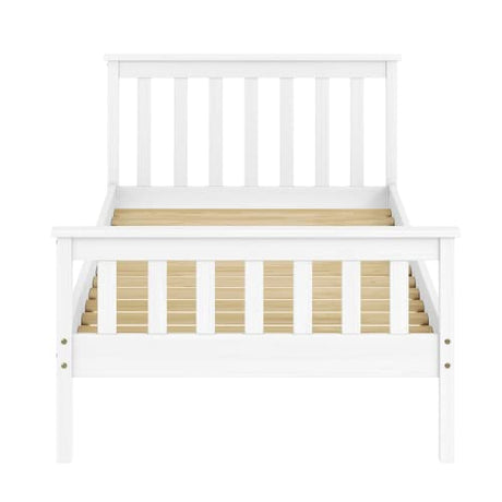 Urban Home Furniture Classic Shaker Style Farmhouse Rustic Solid Pine Platform Bed, Solid Wood Foundation with Wood Slat Support, No Box Spring Urban Home Furniture