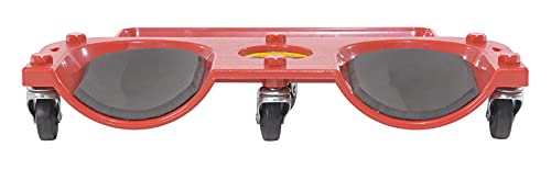 Vestil KNEE-D Rolling Knee Dolly with Foam Cushioned Knee Cups, 350 lbs Capacity, 10" Length, 20-1/4" Width , Red Vestil