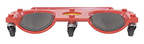 Vestil KNEE-D Rolling Knee Dolly with Foam Cushioned Knee Cups, 350 lbs Capacity, 10" Length, 20-1/4" Width , Red