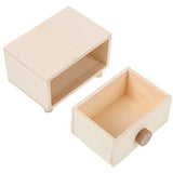 ARTIBETTER Unfinished Wooden Jewelry Drawer Box: Mini Wood Craft Box 3pcs Natural DIY Craft Stash Boxes Treasure Box Jewelry Organizer Holder Storage ARTIBETTER