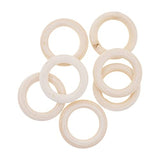 Mandala Crafts 70 40mm 1.5 Inch DIY Natural Wood Rings for Crafts - Macrame Wooden Rings - Unfinished Wood Rings for Macrame Rings Knitting Jewelry Mandala Crafts
