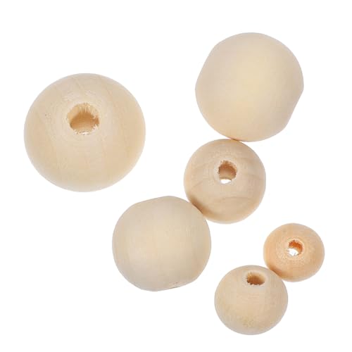 DIYEAH 300 Pcs Wooden Beads African Beads Unfinished Wood Spacer Beads Craft Wood Wreath Beads Wood Beads for Crafts Semi Precious Beads DIY DIYEAH