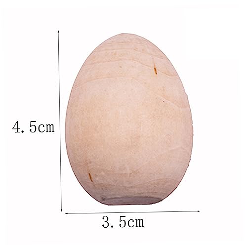 COHEALI 60 pcs Easter Eggs Unfinished Wooden Eggs White Wooden Eggs Unfinished Unpainted Wooden Eggs Wooden Hen Eggs Wood Eggs for Crafts Paint kit COHEALI