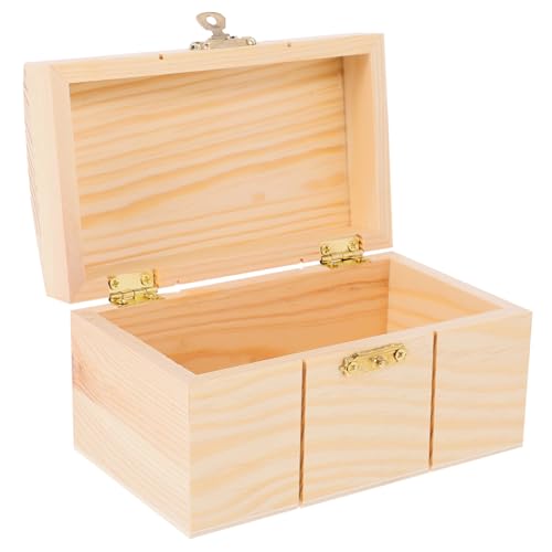 Holibanna Box plain wooden boxes Souvenir wooden wood boxes decorative lock gift box buckle jewelry boxes gift unfinished craft boxes ornaments Holibanna