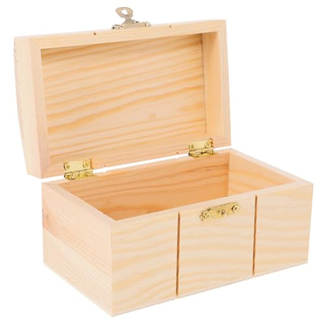 Holibanna Box plain wooden boxes Souvenir wooden wood boxes decorative lock gift box buckle jewelry boxes gift unfinished craft boxes ornaments Holibanna