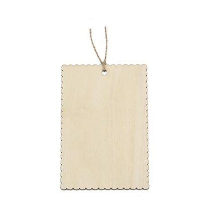Wave Wooden Tag,Unfinished Hanging Wooden Tag with Hole DIY Christmas Holiday Decoration 24pcs