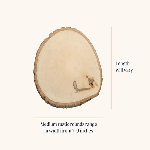 Walnut Hollow Rustic Basswood Round, Medium 7-9" Wide with Live Edge Wood (Pack of 12) - for Wood Burning, Home Décor, and Rustic Weddings - WoodArtSupply