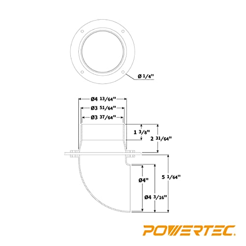 POWERTEC 70292 4-Inch Cyclone Dust Collection Elbows and Couplers Separator Kit for Woodworking Debris Containers, Buckets and Barrels - WoodArtSupply