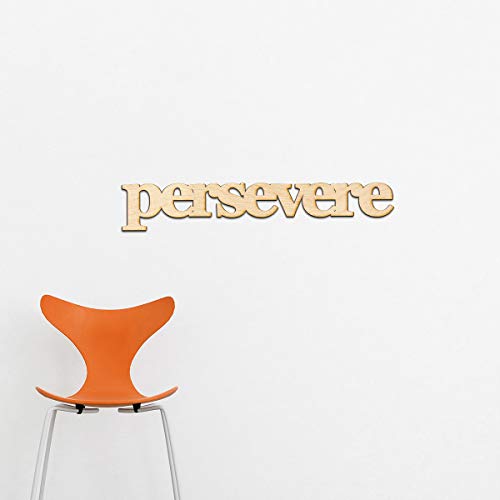 Persevere Wood Sign Home Decor Gallery Wall Art Unfinished GIA 12" x 2" Woodums