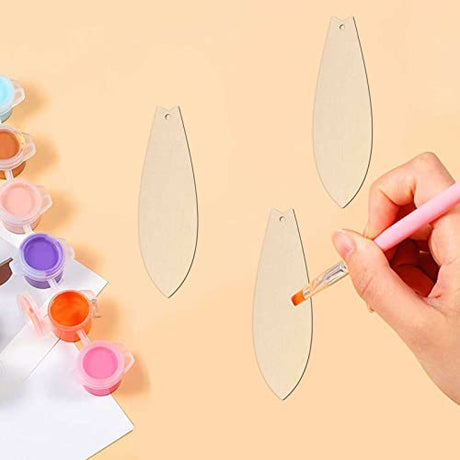 20pcs Surfboard Shape Unfinished Wood Cutouts DIY Crafts Blank Surf Board Wooden Ornaments for Summer Beach Hawaii Luau Party Decoration JANOU