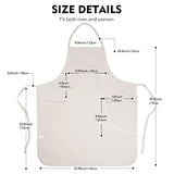 conda 100% Cotton Canvas Professional Bib Apron With 3 Pockets for Women Men Adults,Waterproof,Natural 31inch By 27inch conda