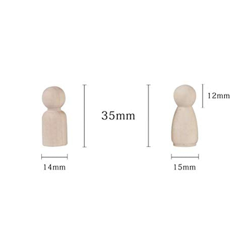NUOBESTY Natural Unfinished Wooden Peg Doll Bodies Family Member Great for Arts and Crafts 20 Pcs NUOBESTY