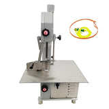 EQCOTWEA Bone Saw Machine Commercial Electric Frozen Meat Cutter Stainless Steel Butcher Bandsaw 0.16-7.87in Thickness with 3 Saw Blades Meat Cutter EQCOTWEA