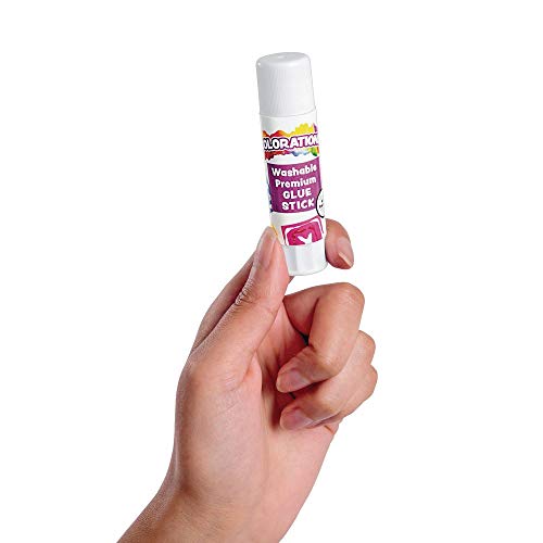 Colorations Washable Premium Glue Sticks for Home and Classroom, Applies Purple, Dries Clear - Set of 30,PREPURP Colorations