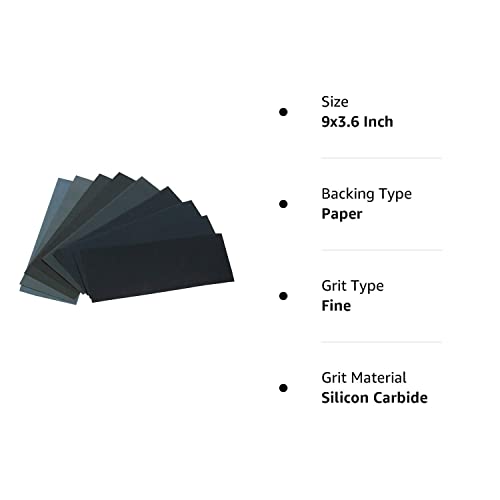 HSYMQ 24PCS Sand Paper Variety Pack Sandpaper 12 Grits Assorted for Wood Metal Sanding, Wet Dry Sandpaper HSYMQ