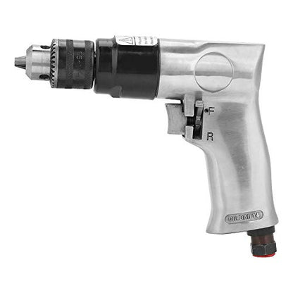 Air Drill, 3/8" 1700rpm High-speed Pneumatic Drill Reversible Rotation Air Drill Tool for Hole Drilling for Drilling on Walls, Floors, Iron Plate,