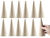 Paper Mache Cones with Open Bottoms - Bulk Pack of 12 Cardboard Cones for Crafting Dolls, Holiday Angels, and Christmas Trees by Factory Direct Craft Factory Direct Craft