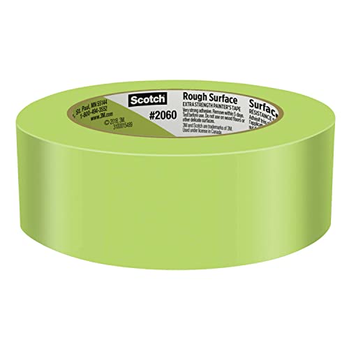 Scotch Painter's Tape Rough Surface Extra Strength Painter's Tape, Green, Tape Protects Surfaces and Removes Easily, Rough Surface Painting Tape for Scotch