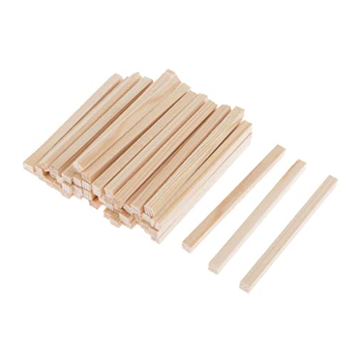 Baoblaze Unfinished Unfinished Woodcraft Rectangle Wooden Dowel Rod Blocks, 60mm 50Pack Baoblaze