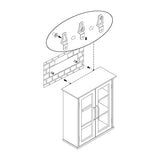 Teamson Home Avery Wooden Over The Toilet Bathroom Removable Wall Medicine Cabinet with 2 Adjustable Shelves 3 Storage Spaces 2 Glass-Paneled Doors Teamson Home