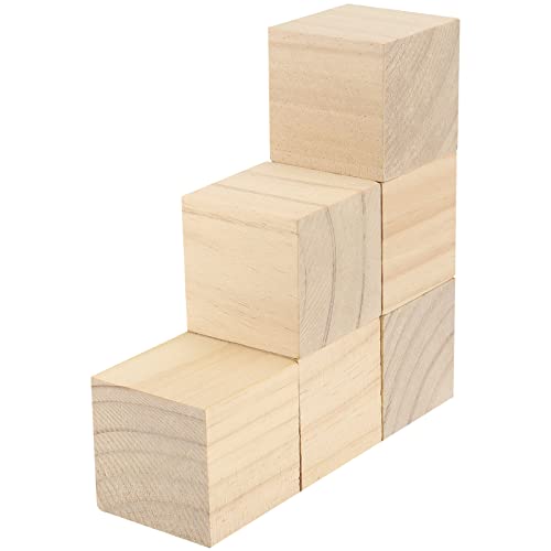 JAPCHET 200 Pieces Wood Blocks for Crafts, 1 Inch Unfinished Square Wooden Cubes Wood Blocks, Natural Blank Wood Blocks for DIY Crafts, Puzzle JAPCHET