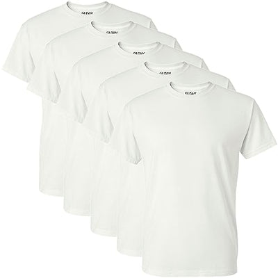 Gildan Adult DryBlend Sports T-Shirt, White, X-Large. (Pack of 5)