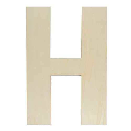 Wooden Letters 12 Inch, Big Wooden Letter H Shapes Cutouts Blank Unfinished Large Wood Alphabet Letters for DIY Crafts Wall Decor Painting Wedding