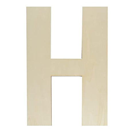 Wooden Letters 12 Inch, Big Wooden Letter H Shapes Cutouts Blank Unfinished Large Wood Alphabet Letters for DIY Crafts Wall Decor Painting Wedding Hongma