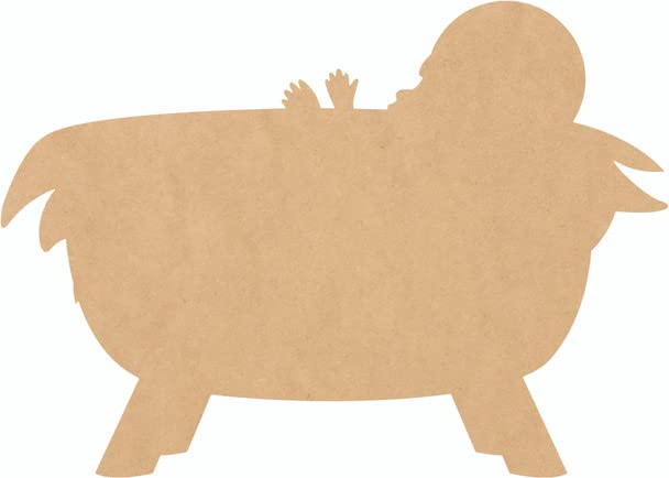 Nativity Baby Jesus Wood 3" Cutout, Unfinished Christmas Shape 1/8' MDF - WoodArtSupply