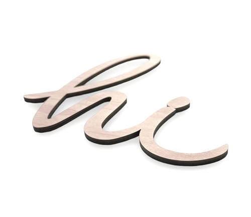 Hi Sign Wooden Cutout DIY Craft Door Wreath Decor (7"x7", 3/16" Maple) Follite
