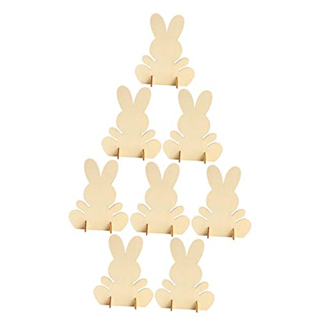 FUNOMOCYA 2 Sets Handmade Rabbit Material Unfinished Wood Decor DIY Bunny Decoration DIY Bunny Table Decor Blank Bunny Wood Decor Ornament Bunny Wood FUNOMOCYA