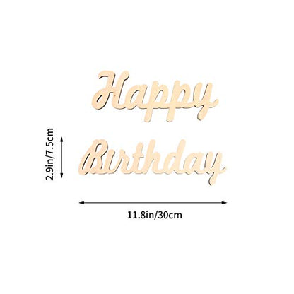 PartyKindom 1 Pc Birthday Card Wall Sticker Wall Decorations Birthday Words Wood Sign Backdrop Sticker Unfinished Photo Props Wall Decal Wall