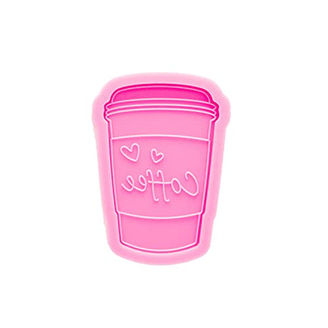 Super Glossy Coffee Cup with 2 Little Heart Shape Silicone Keychain Mold Polymer Clay Mold Necklace Epoxy Resin Mold Jewelry Epoxy Mould Crafting Angel Wings