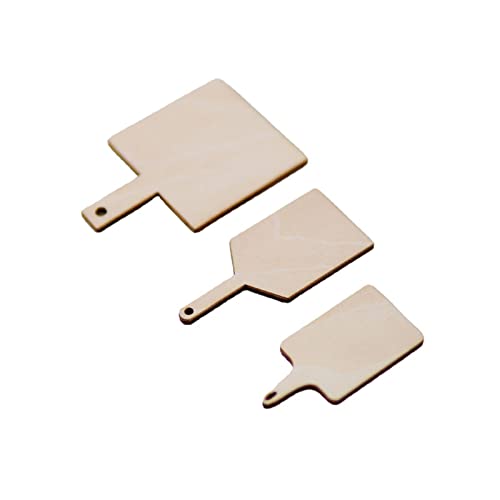 30 Pcs Mini Wooden Cutting Board with Handle,Unfinished Wood Blank Cutting Board, Paddle Chopping Board Small Kitchen Serving Board for Kitchen DIY Khakho