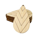 ALL SIZES BULK (12pc to 100pc) Unfinished Wood Cutout Wide Chevron Lines Sectioned Teardrop Tear Drop Earring Jewelry Blanks Crafts Made in Texas Texan Wood Crafts