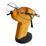 Red Dollar Handmade Wood Carved Animal Eyeglass Holder, Cute Sunglasses Display Stand, Nightstand Home Office Desk Decor, Christmas Holiday New Year Red Dollar