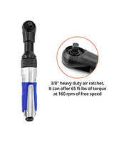 QWORK Air Ratchet Wrench, 3/8" Super Fast Heavy Duty Air Ratchet, 65ft-lbs QWORK