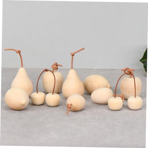 SEWOART 5pcs Graffiti Wooden Ornaments DIY Painting Fruits Crafts Wood Lemon Cherry Pear Unfinished Fruits Crafts Unpainted Crafts Fruit Decor Wooden SEWOART