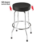 Torin ATRP6185B-1 Swivel Bar Stool: Padded Garage/Shop Seat with Chrome Plated Legs, Black Torin