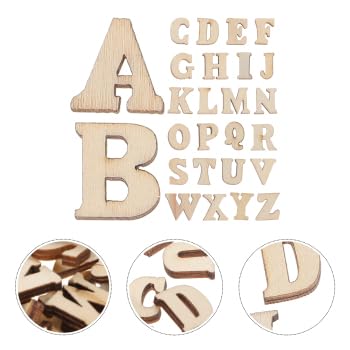EXCEART 200pcs 15mm Wood Alphabet Letters for DIY Craft Natural A-Z Wood Pieces Unfinished Wood Slice Shapes for DIY Craft EXCEART